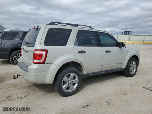2008 Ford Escape XLT with VIN 1FMCU03128KD08434, listed as a Copart auction lot 51042975 with 123,629 mi miles and Salvage Title. Bid and sale history available at carsss.com. Image 3.