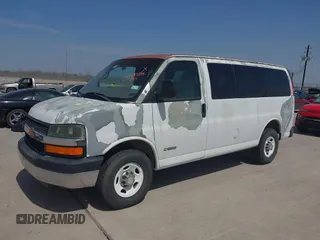 2006 Chevrolet Express Passenger with VIN 1GAHG35U461242216, listed as a IAAI auction lot 41797506 with 195,616 mi miles and . Bid and sale history available at DreamBid. Image 2.