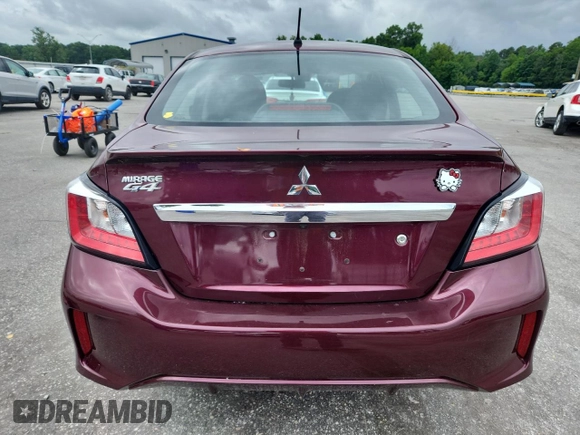 2021 Mitsubishi Mirage ES with VIN ML32FUFJXMHF00744, listed as a Copart auction lot 58791135 with 52,444 mi miles and Salvage title. Bid and sale history available at DreamBid. Image 6.
