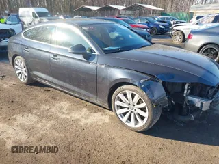 2018 Audi A5 Sportback Premium Plus with VIN WAUBNCF54JA012160, listed as a IAAI auction lot 41345908 with 123,697 mi miles. Bid and sale history available at carsss.com. Image 1.