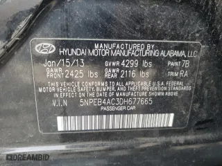 2013 Hyundai Sonata GLS with VIN 5NPEB4AC3DH677665, listed as a Copart auction lot 86100064 with 241,862 mi miles and Salvage Title. Bid and sale history available at carsss.com. Image 12.