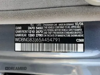 2005 Mercedes-Benz S-Class 4.3L with VIN WDBNG83J65A454791, listed as a Copart auction lot 70132074 with 221,612 mi miles and Salvage Title. Bid and sale history available at carsss.com. Image 14.