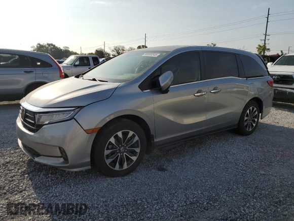 2022 Honda Odyssey EX-L z VIN 5FNRL6H73NB067462, wystawiony jako Copart lot #56568545 z przebiegiem 44 182 mil mil oraz Szkoda całkowita • Salvage title. Historia ofert i sprzedaży dostępna na DreamBid. Obrazek 1.