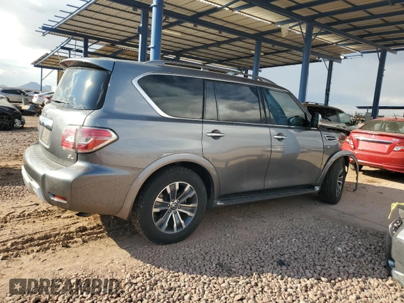 2017 Nissan Armada SL with VIN JN8AY2ND8H9001672, listed as a Copart auction lot 42967935 with 104,779 mi miles and Salvage Title. Bid and sale history available at carsss.com. Image 3.