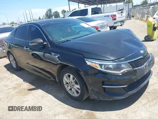 2016 Kia Optima LX with VIN KNAGT4L37G5111867, listed as a IAAI auction lot 42327993 with 225,804 mi miles and . Bid and sale history available at DreamBid. Image 1.