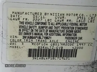 2011 Nissan Sentra S with VIN 3N1AB6AP1BL719621, listed as a IAAI auction lot 42514045 with 178,869 mi miles and . Bid and sale history available at DreamBid. Image 9.