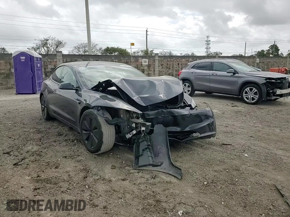 2024 Tesla Model 3 with VIN 5YJ3E1EA5RF742432, listed as a Copart auction lot 47646525 with 3,792 mi miles and Non Repairable. Bid and sale history available at DreamBid. Image 11.