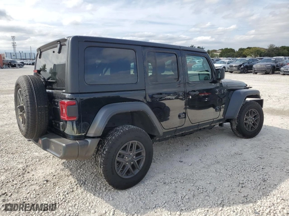2024 Jeep Wrangler Sport S with VIN 1C4PJXDG8RW247465, listed as a Copart auction lot 46069385 with 4,430 mi miles and Salvage Title. Bid and sale history available at carsss.com. Image 3.