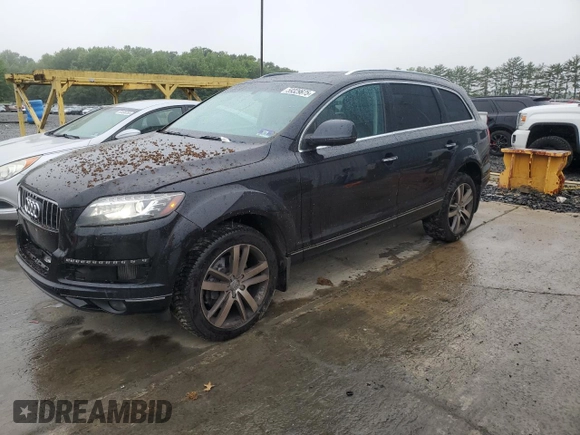 2015 Audi Q7 Premium Plus with VIN WA1LMAFE2FD023589, listed as a Copart auction lot 59329875 with 103,365 mi miles and Salvage title. Bid and sale history available at DreamBid. Image 1.