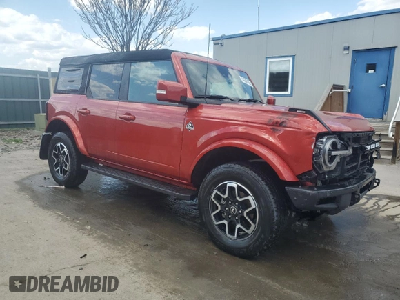 2023 Ford Bronco with VIN 1FMDE5BHXPLB99680, listed as a Copart auction lot 54232455 with 16,579 mi miles and Salvage Title. Bid and sale history available at DreamBid. Image 4.