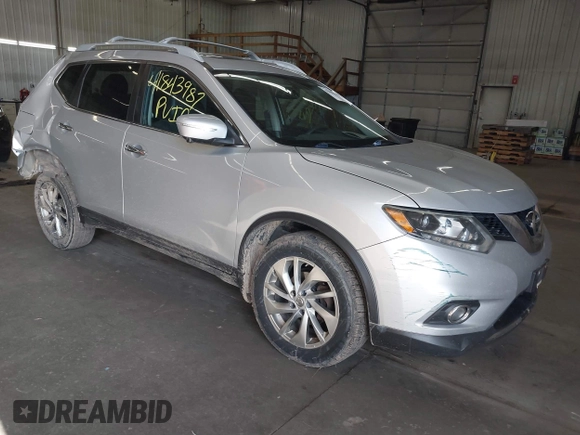 2014 Nissan Rogue SL with VIN 5N1AT2MV8EC873610, listed as a IAAI auction lot 41843987 with 179,226 mi miles. Bid and sale history available at carsss.com. Image 1.