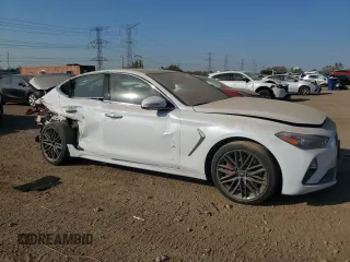2019 Genesis G70 Dynamic with VIN KMTG34LE8KU037475, listed as a Copart auction lot 75364654 with 45,727 mi miles and Salvage Title. Bid and sale history available at DreamBid. Image 4.