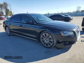2012 Audi A8 L with VIN WAURVAFD8CN023149, listed as a Copart auction lot 44809175 with 153,437 mi miles and Salvage Title. Bid and sale history available at carsss.com. Image 4.