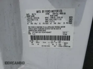 2014 Ford F-150 XL с VIN 1FTMF1EF1EKF40407, выставлен на аукционе Copart как лот 58567565 с пробегом 213 804 миль миль и Списание • Salvage title. История ставок и продаж доступна на DreamBid. Изображение 12.