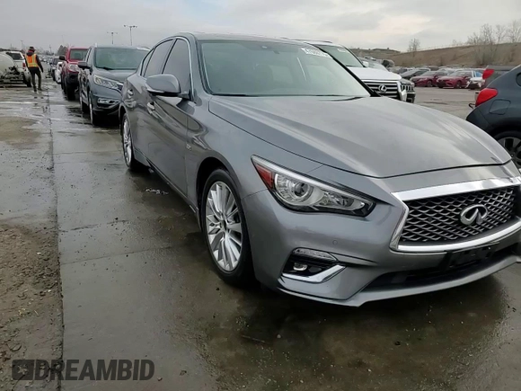 2020 Infiniti Q50 Luxe with VIN JN1EV7AR3LM255979, listed as a Copart auction lot 47680775 with 61,340 mi miles and Salvage title. Bid and sale history available at DreamBid. Image 13.