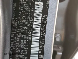 2025 Toyota Camry LE с VIN 4T1DBADK2SU510631, выставлен на аукционе Copart как лот 43218885 с пробегом 10 039 миль миль и Списание • Salvage title. История ставок и продаж доступна на DreamBid. Изображение 14.