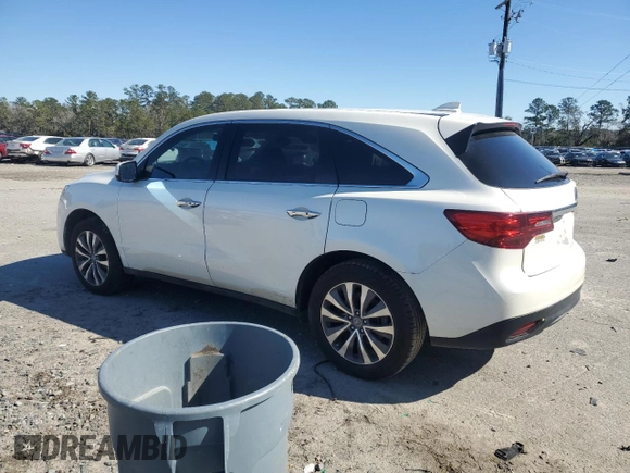 2015 Acura MDX Tech Pkg with VIN 5FRYD3H4XFB013234, listed as a Copart auction lot 46195785 with 156,628 mi miles and Salvage Title. Bid and sale history available at carsss.com. Image 2.