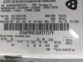 2016 Ford Fusion SE с VIN 3FA6P0HD3GR212579, выставлен на аукционе IAAI как лот 42466967 с пробегом 117 877 миль миль и . История ставок и продаж доступна на DreamBid. Изображение 9.