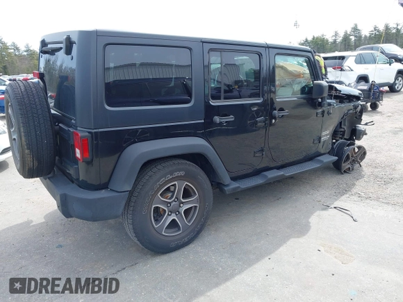2016 Jeep Wrangler Unlimited Sport with VIN 1C4HJWDG3GL342108, listed as a IAAI auction lot 41927879 with 88,801 mi miles and . Bid and sale history available at DreamBid. Image 4.