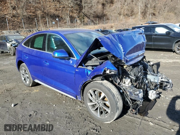 2022 Audi Q5 Sportback S line Premium Plus with VIN WA15AAFY2N2139199, listed as a Copart auction lot 82804054 with Not provided miles and Salvage title. Bid and sale history available at DreamBid. Image 4.