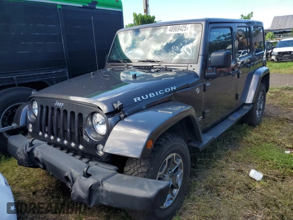 2014 Jeep Wrangler Unlimited Rubicon with VIN 1C4HJWFG7EL302897, listed as a Copart auction lot 48969425 with 57,976 mi miles and Salvage title. Bid and sale history available at DreamBid. Image 1.