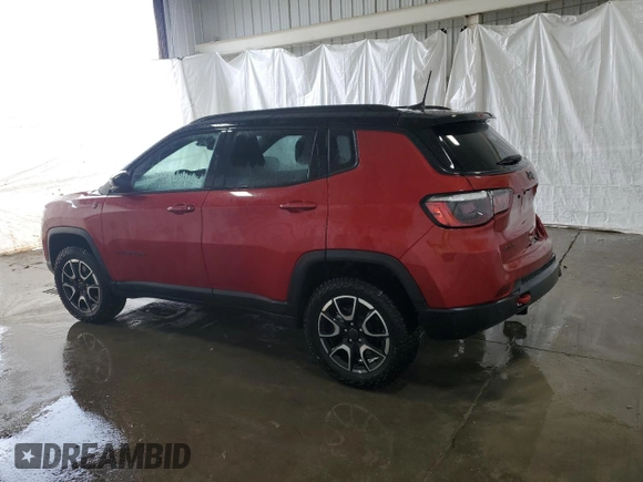 2025 Jeep Compass Trailhawk z VIN 3C4NJDDN8ST532442, wystawiony jako Copart lot #61386085 z przebiegiem 11 207 mil mil oraz Czysty tytuł • Clean title. Historia ofert i sprzedaży dostępna na DreamBid. Obrazek 2.