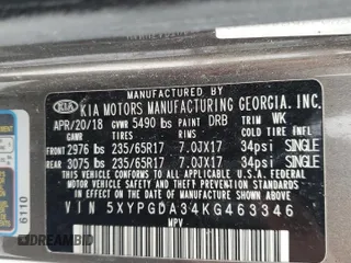 2019 Kia Sorento LX with VIN 5XYPGDA34KG463346, listed as a Copart auction lot 41461755 with Not Provided miles and Salvage Title. Bid and sale history available at DreamBid. Image 13.