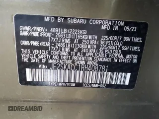 2024 Subaru Forester Premium with VIN JF2SKACC1RH408781, listed as a Copart auction lot 57173055 with 29,947 mi miles and Salvage title. Bid and sale history available at DreamBid. Image 13.