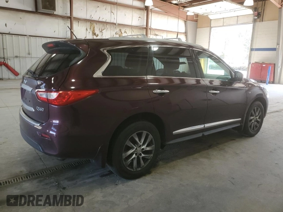 2014 Infiniti QX60 with VIN 5N1AL0MM2EC529623, listed as a Copart auction lot 49823425 with 81,327 mi miles and Salvage Title. Bid and sale history available at DreamBid. Image 3.