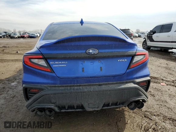 2023 Subaru WRX Premium with VIN JF1VBAF60P9814999, listed as a Copart auction lot 46886105 with 22,414 mi miles and Salvage title. Bid and sale history available at DreamBid. Image 6.