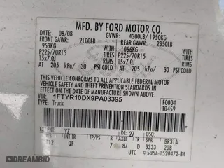 2009 Ford Ranger XL with VIN 1FTYR10DX9PA03395, listed as a IAAI auction lot 41103826 with 124,257 mi miles. Bid and sale history available at carsss.com. Image 9.