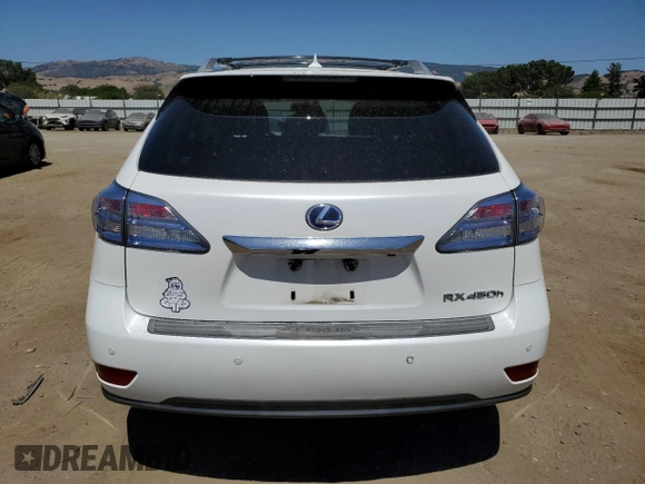 2012 Lexus RX 450h with VIN JTJBC1BA8C2430361, listed as a Copart auction lot 57565095 with 261,038 mi miles and Salvage title. Bid and sale history available at DreamBid. Image 6.