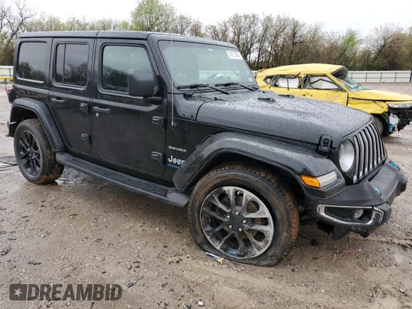 2023 Jeep Wrangler Sahara z VIN 1C4JJXP62PW514489, wystawiony jako Copart lot #51811585 z przebiegiem 39 174 mil mil oraz Szkoda całkowita • Salvage title. Historia ofert i sprzedaży dostępna na DreamBid. Obrazek 4.
