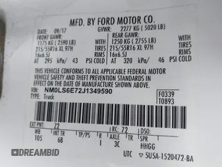 2018 Ford Transit Connect XL with VIN NM0LS6E72J1349590, listed as a IAAI auction lot 41541370 with 115,618 mi miles and . Bid and sale history available at DreamBid. Image 9.