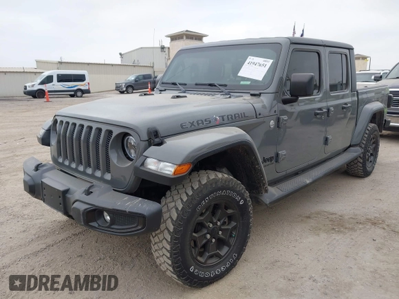 2022 Jeep Gladiator Willys with VIN 1C6JJTAMXNL137237, listed as a IAAI auction lot 41947651 with 55,199 mi miles and . Bid and sale history available at DreamBid. Image 17.
