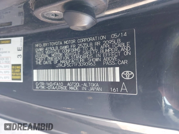 2015 Scion tC with VIN JTKJF5C71F3090963, listed as a IAAI auction lot 41802183 with 107,650 mi miles. Bid and sale history available at carsss.com. Image 9.