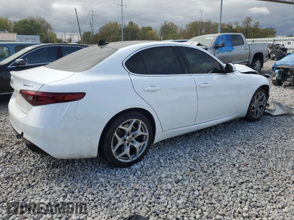 2020 Alfa Romeo Giulia Ti with VIN ZARFANBN2L7630701, listed as a Copart auction lot 75291064 with 0 mi miles and Salvage Title. Bid and sale history available at carsss.com. Image 3.