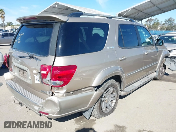 2005 Toyota Sequoia Limited with VIN 5TDZT38A05S252493, listed as a IAAI auction lot 41637977 with 244,217 mi miles and . Bid and sale history available at DreamBid. Image 4.