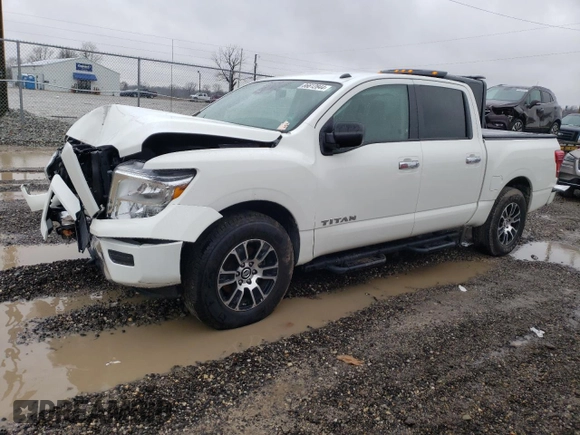 2021 Nissan Titan S with VIN 1N6AA1EC2MN529675, listed as a Copart auction lot 86612844 with 56,597 mi miles and Salvage title. Bid and sale history available at DreamBid. Image 1.