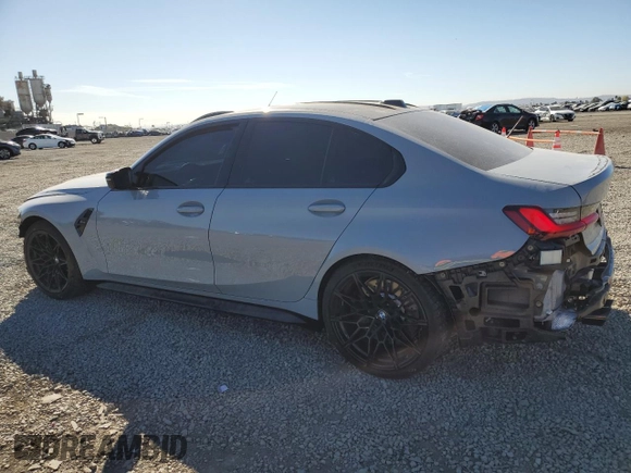 2024 BMW M3 Competition with VIN WBS33AY0XRFT58675, listed as a Copart auction lot 81841404 with 2,144 mi miles and Salvage title. Bid and sale history available at DreamBid. Image 2.