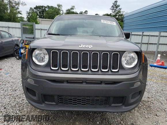 2018 Jeep Renegade Sport with VIN ZACCJBAB2JPJ55339, listed as a Copart auction lot 57557305 with 60,090 mi miles and Salvage title. Bid and sale history available at DreamBid. Image 5.