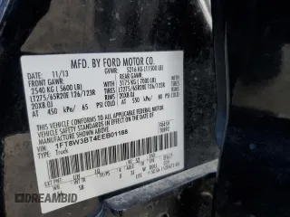 2014 Ford F-350 XLT with VIN 1FT8W3BT4EEB01188, listed as a Copart auction lot 55171925 with 273,834 mi miles and Salvage Title. Bid and sale history available at DreamBid. Image 13.