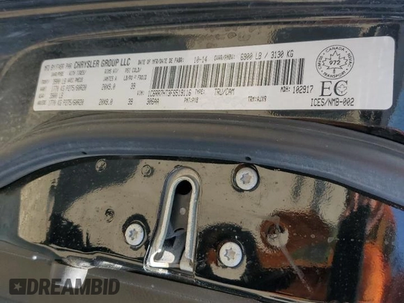 2015 Ram 1500 Sport with VIN 1C6RR7HT3FS519116, listed as a Copart auction lot 65647615 with 275,562 mi miles and Salvage title. Bid and sale history available at DreamBid. Image 12.