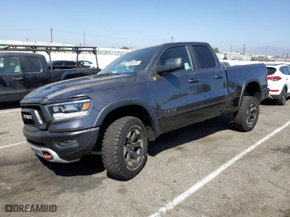 2019 Ram 1500 Rebel with VIN 1C6RRFEG9KN841785, listed as a Copart auction lot 69836994 with 92,607 mi miles and Salvage Title. Bid and sale history available at carsss.com. Image 1.