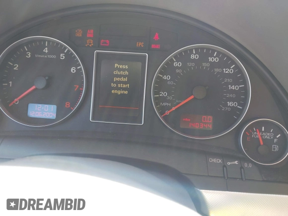 2005 Audi A4 2.0T with VIN WAUDF68E45A521904, listed as a IAAI auction lot 41668009 with 140,344 mi miles. Bid and sale history available at carsss.com. Image 7.