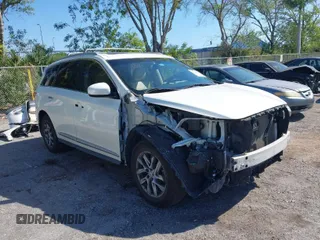 2015 Infiniti QX60 with VIN 5N1AL0MN9FC505314, listed as a IAAI auction lot 41849409 with 166,834 mi miles. Bid and sale history available at carsss.com. Image 1.