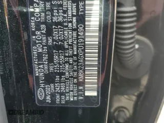 2023 Hyundai Kona SE with VIN KM8K23AGXPU191490, listed as a Copart auction lot 51813265 with 22,101 mi miles and Non Repairable. Bid and sale history available at carsss.com. Image 13.