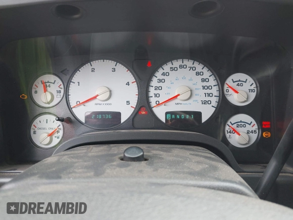 2005 Dodge 2500 SLT with VIN 3D7KS28C05G858199, listed as a IAAI auction lot 41424715 with 218,736 mi miles and . Bid and sale history available at DreamBid. Image 7.