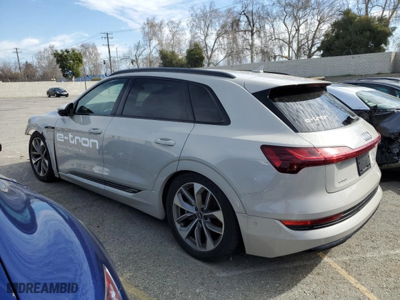 2021 Audi e-tron Premium Plus with VIN WA1LAAGE0MB005804, listed as a Copart auction lot 42646673 with 6,023 mi miles. Bid and sale history available at carsss.com. Image 2.