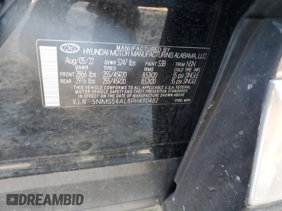 2023 Hyundai Santa Fe Calligraphy with VIN 5NMS54AL8PH490482, listed as a Copart auction lot 41742925 with 38,467 mi miles and Salvage title. Bid and sale history available at DreamBid. Image 13.